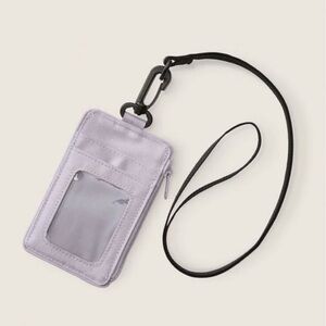 PINK Victoria's Secret Lavender ID Holder with Black Lanyard